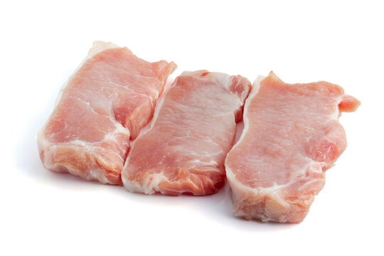 Raw pork meat isolated on white background . - Image