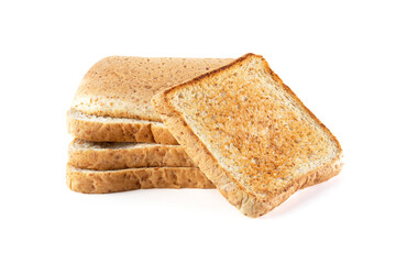 Sliced toast bread isolated on white background