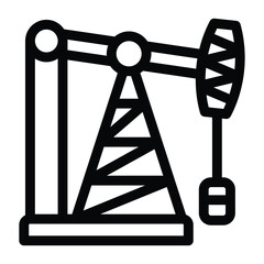 
Oil pumpjack in glyph icon industrial equipment 
