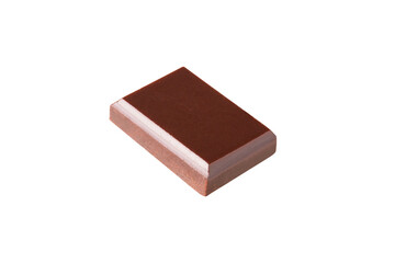 chocolate  pieces a white background .Clipping path