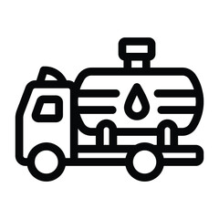 
Industrial vehicle, glyph icon of oil transportation 
