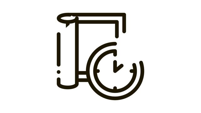 carpet cleaning timeout Icon Animation. black carpet cleaning timeout animated icon on white background