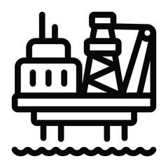 

Offshore rig glyph icon 

