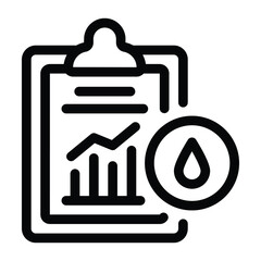 
Oil analytical report in glyph icon 
