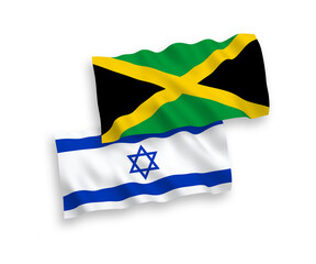 Flags of Jamaica and Israel on a white background