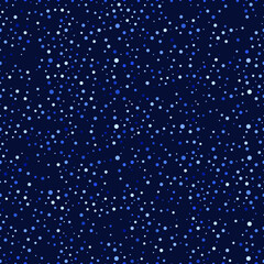 Vector seamless template with blue dots and circles. Abstract illustration for business card design.