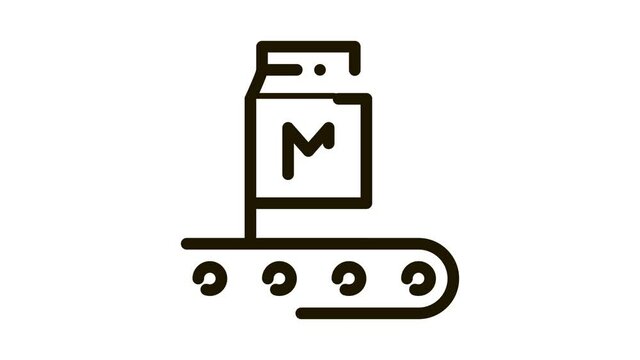 convector milk bottle Icon Animation. black convector milk bottle animated icon on white background