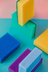 colorful sponges for washing dishes