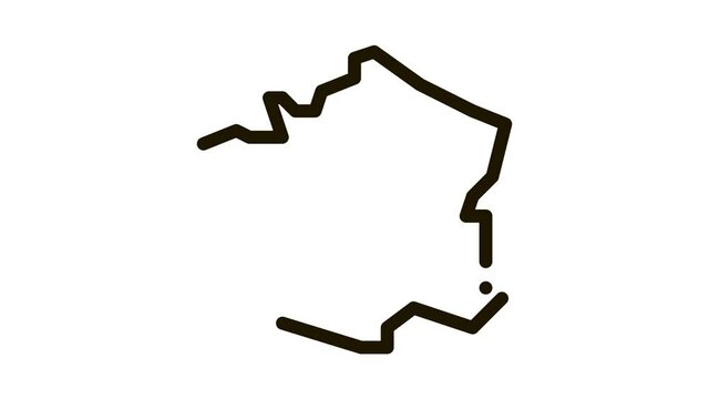 france on map Icon Animation. black france on map animated icon on white background