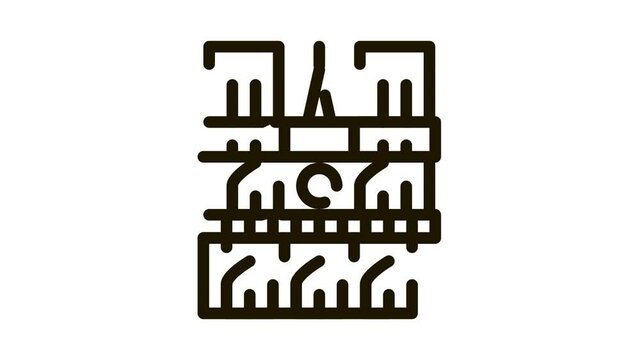 notre dame de paris Icon Animation. black notre dame de paris animated icon on white background