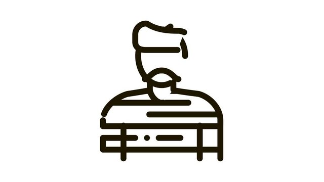 baker pastry chef french Icon Animation. black baker pastry chef french animated icon on white background