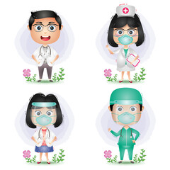 Obraz na płótnie Canvas Medical team: doctors and nurses