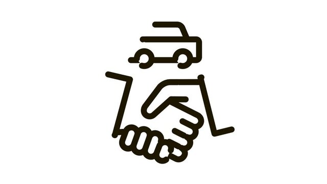 car purchase deal Icon Animation. black car purchase deal animated icon on white background