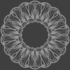 decorative round border with floral ornament. vector illustration