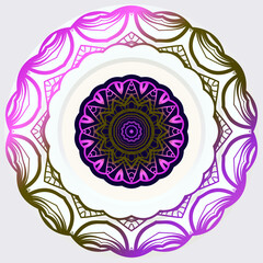 Mandala Pattern. Traditional Indian Mandala. Orient Tribal Circle Sign Illustration. Vector Illustration.