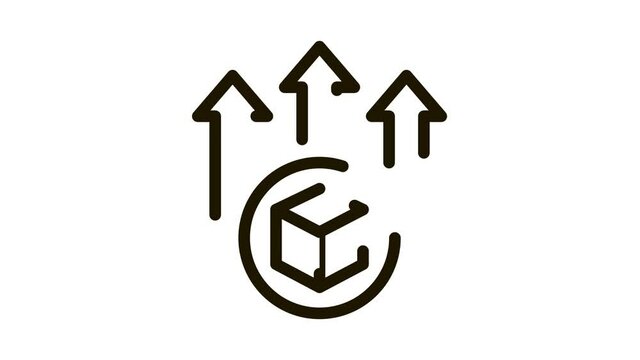 sending parcel Icon Animation. black sending parcel animated icon on white background