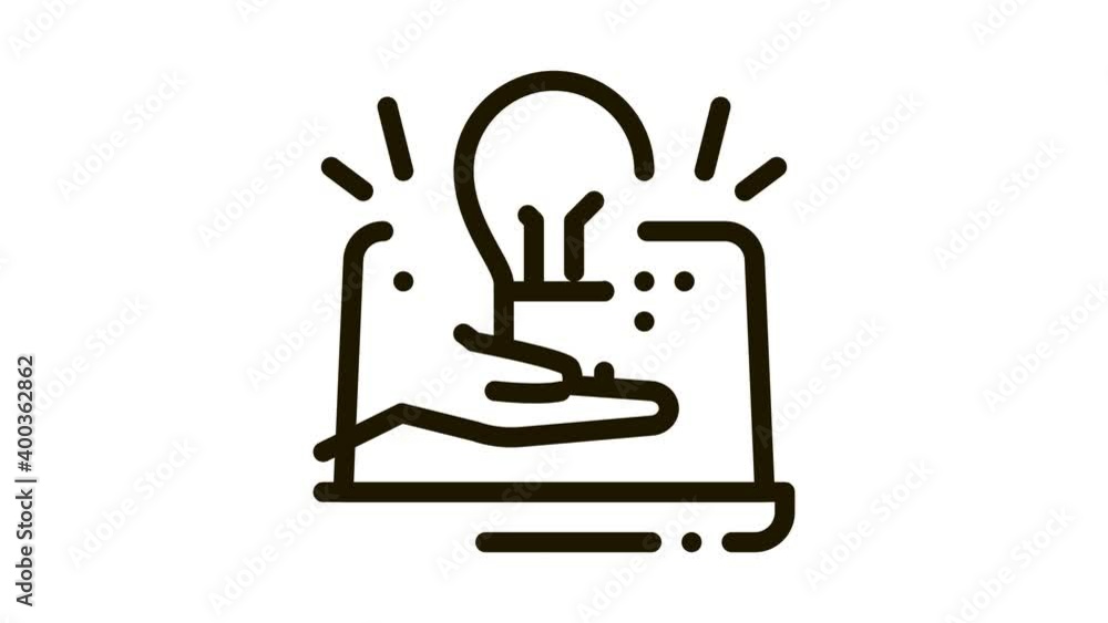 Wall mural computer savvy Icon Animation. black computer savvy animated icon on white background