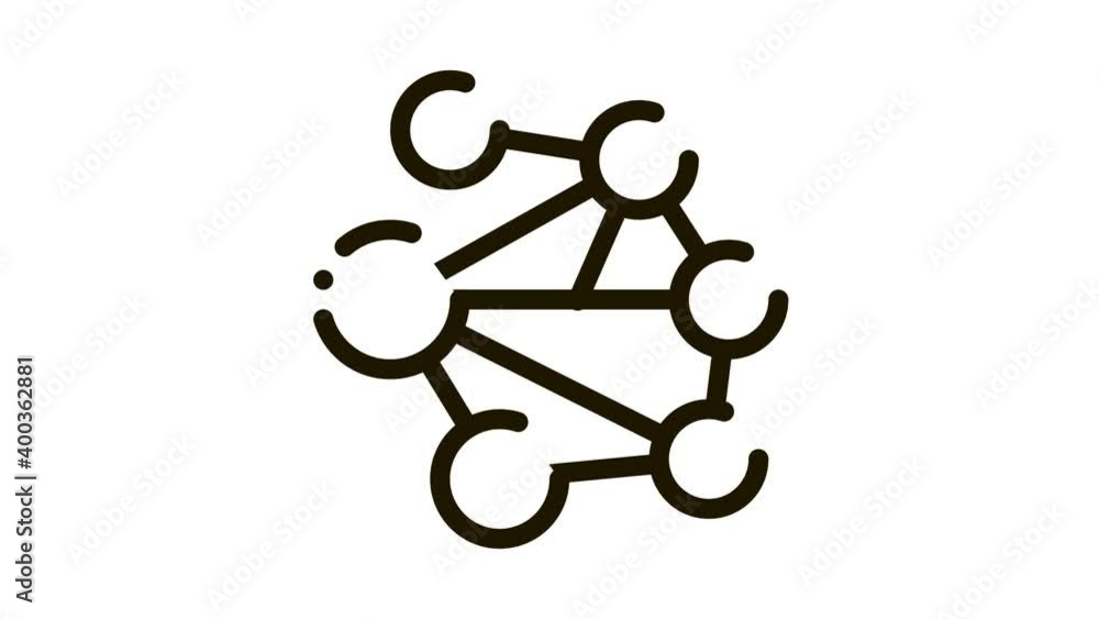 Poster mesh confusion icon animation. black mesh confusion animated icon on white background