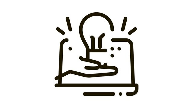 computer savvy Icon Animation. black computer savvy animated icon on white background