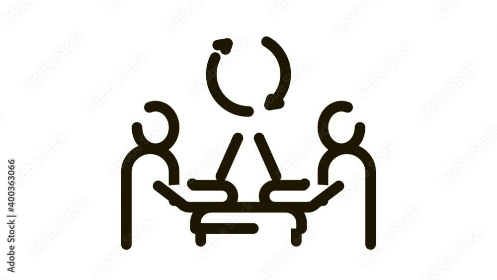 Poster exchange of computer experience icon animation. black exchange of computer experience animated icon 