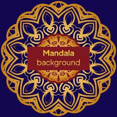 Invitation or Card template with floral mandala pattern. Decorative background for Wedding, greeting cards, Birthday Invitation. Vector