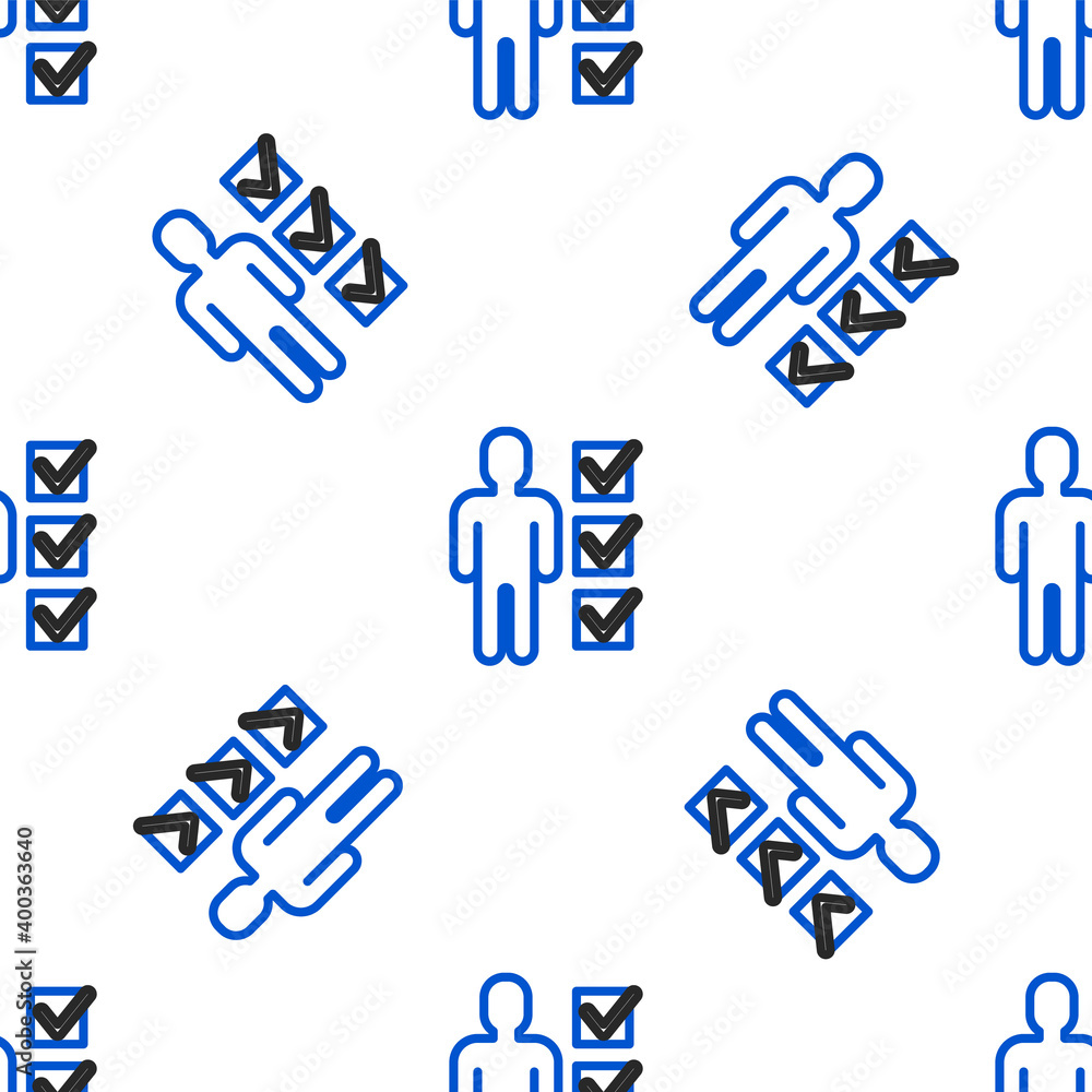 Poster line user of man in business suit icon isolated seamless pattern on white background. business avata