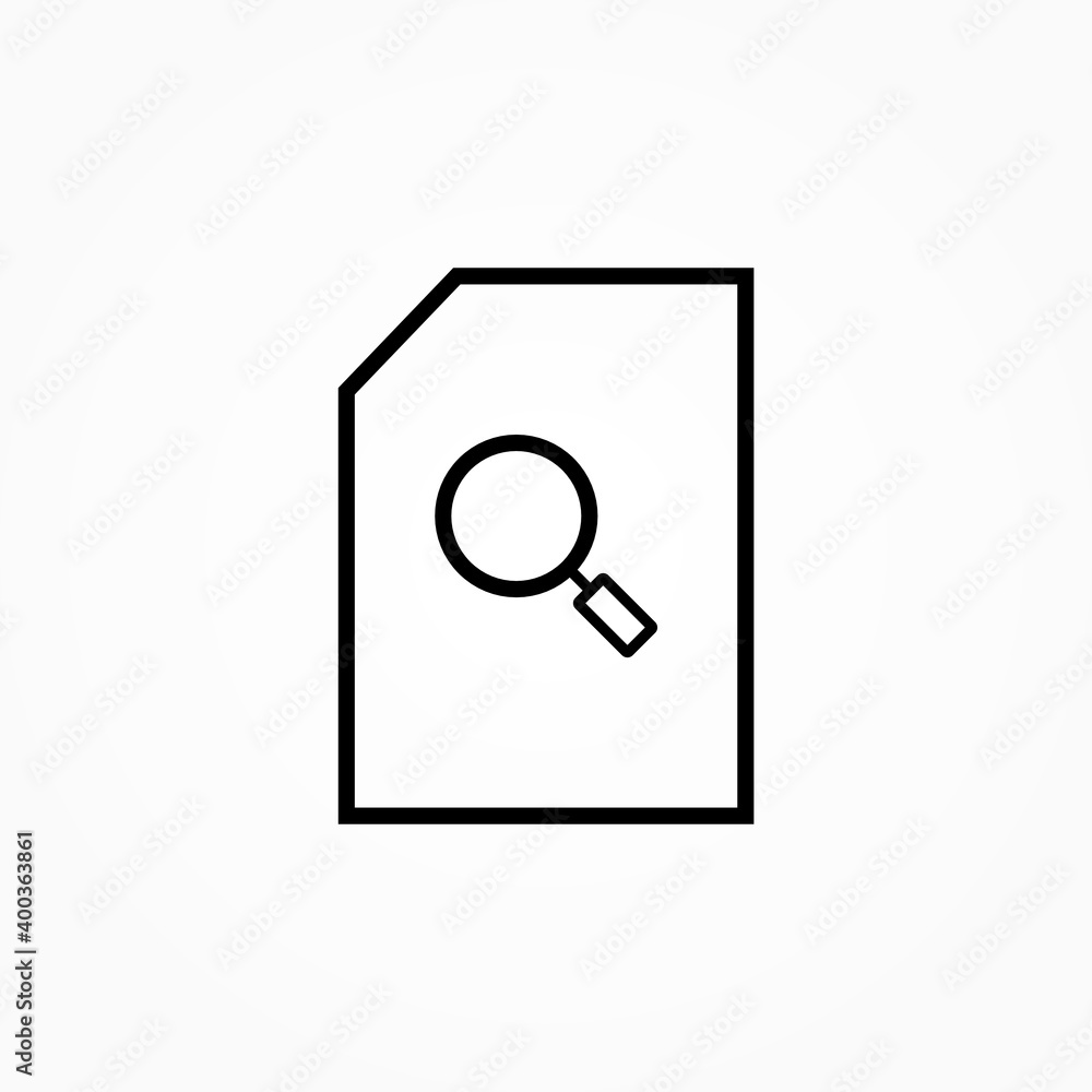 Poster document search line icon for web and app