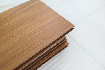 Wood parquet pieces, board for flooring.