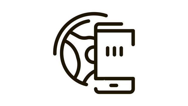 distracting phone while driving Icon Animation. black distracting phone while driving animated icon on white background