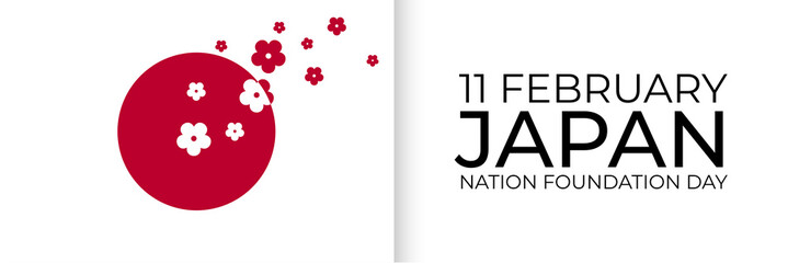11 february  Japan nation foundation day  background Template design for card, banner, poster or flyer. Vector Illustration EPS10