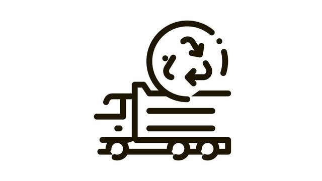 environmental truck Icon Animation. black environmental truck animated icon on white background