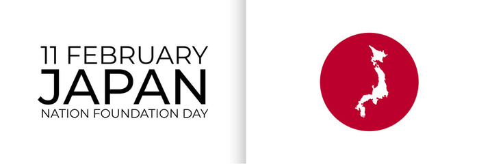 11 february  Japan nation foundation day  background Template design for card, banner, poster or flyer. Vector Illustration EPS10