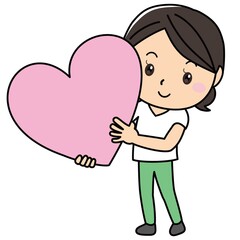 女の子01_02（大きなハートを持つ若い女性）