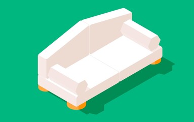 Sofa in isometric style vector illustration
