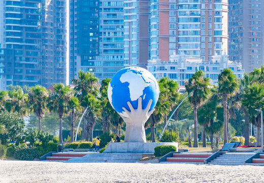 Coastal beach of Xiamen Convention and Exhibition Center, China