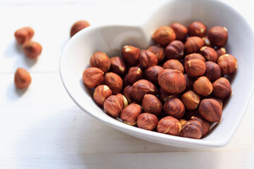 Hazelnut  pieces on plate
