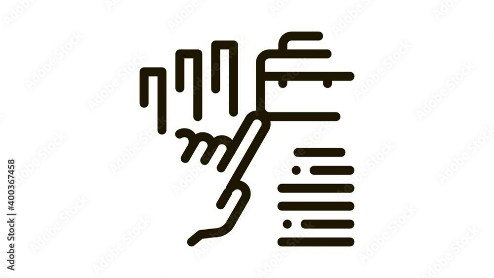 Poster increased efficiency icon animation. black increased efficiency animated icon on white background
