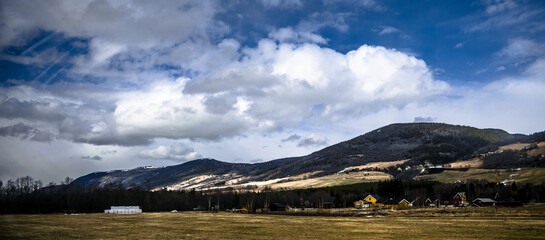 Landscape of the hills in the Norway