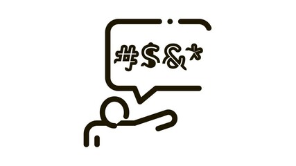 human replica mats Icon Animation. black human replica mats animated icon on white background