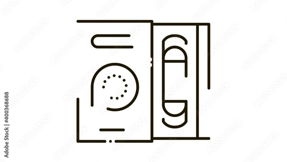 Poster record player icon animation. black record player animated icon on white background