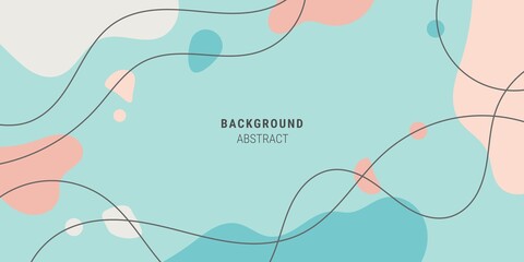 abstract background in minimal trendy style with art shapes, line and copy space for text. Design template for social media and websites