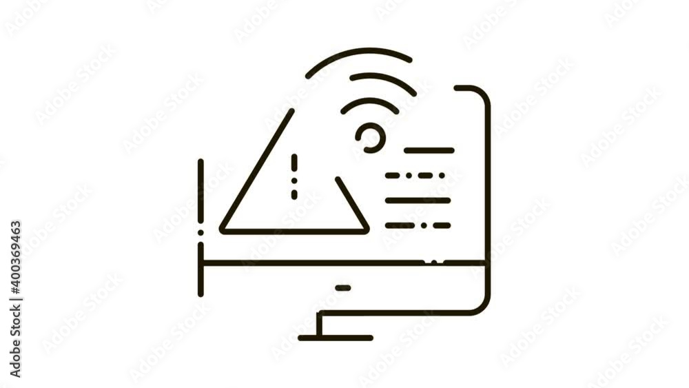 Poster wifi error icon animation. black wifi error animated icon on white background
