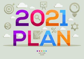 Creative (2021 plan) Banner Word with Icon ,Vector illustration.
