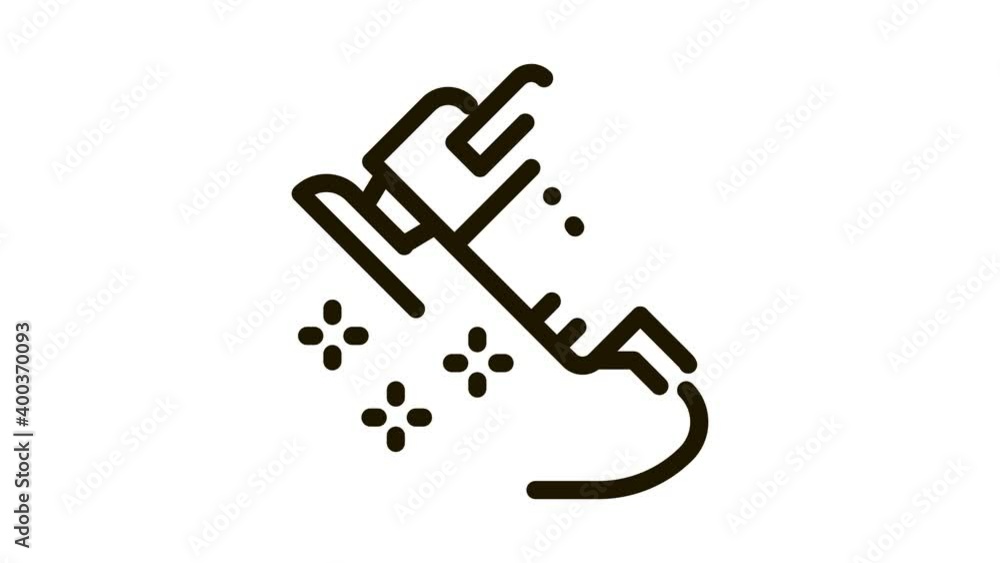 Wall mural cleaning device icon animation. black cleaning device animated icon on white background