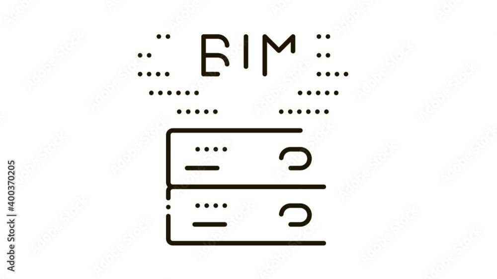 Aufkleber building information modeling icon animation. black building information modeling animated icon on w