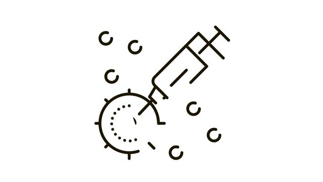 injection exactly to appointed place Icon Animation. black injection exactly to appointed place animated icon on white background