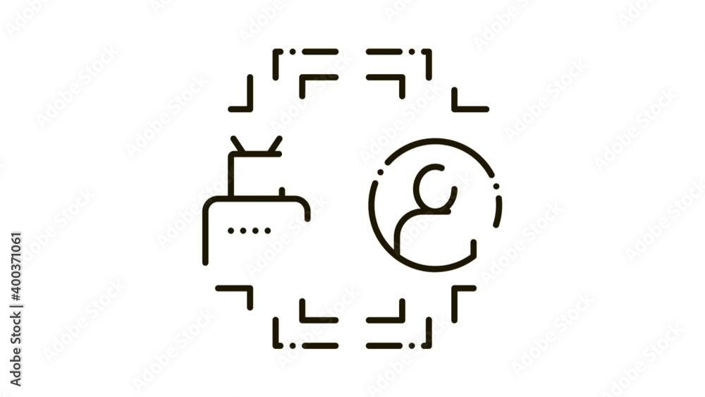Poster human automation in robot icon animation. black human automation in robot animated icon on white bac