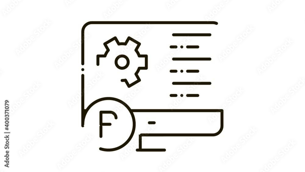 Poster software process icon animation. black software process animated icon on white background
