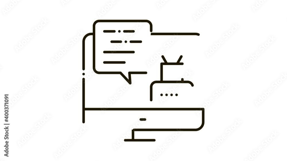 Poster personal information robotic process icon animation. black personal information robotic process anim