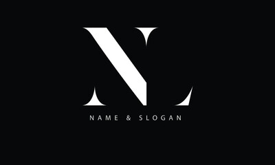 NL, LN, N, L abstract letters logo monogram - obrazy, fototapety, plakaty
